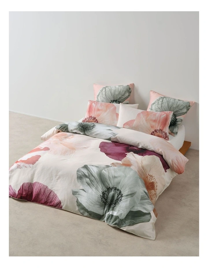Ellie Cotton Quilt Cover Set in Blush image 1