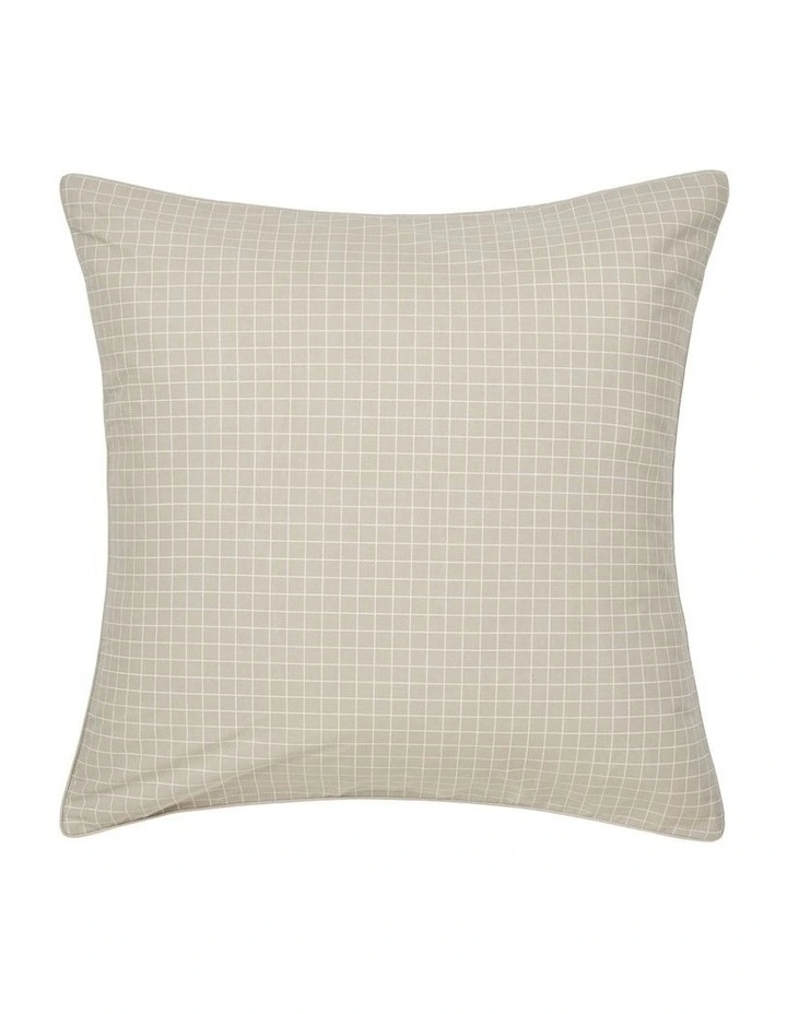 Volley Check Cotton Percale Quilt Cover Set in Pebble image 6