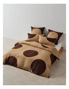 Pluto Cotton Quilt Cover Set in Clay