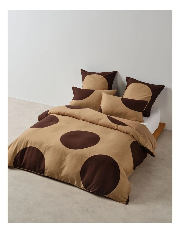 Pluto Cotton Quilt Cover Set in Clay image 1