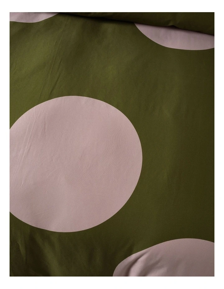 Pluto Cotton Quilt Cover Set in Olive image 4