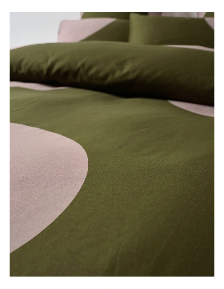 Pluto Cotton Quilt Cover Set in Olive image 5