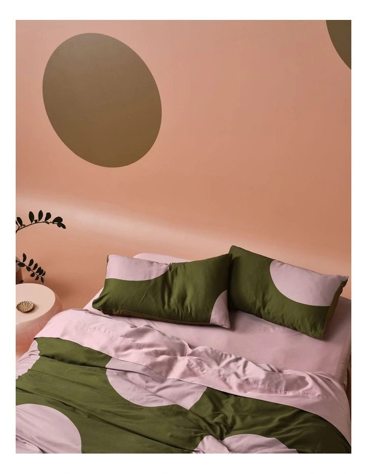 Pluto Cotton Quilt Cover Set in Olive image 7