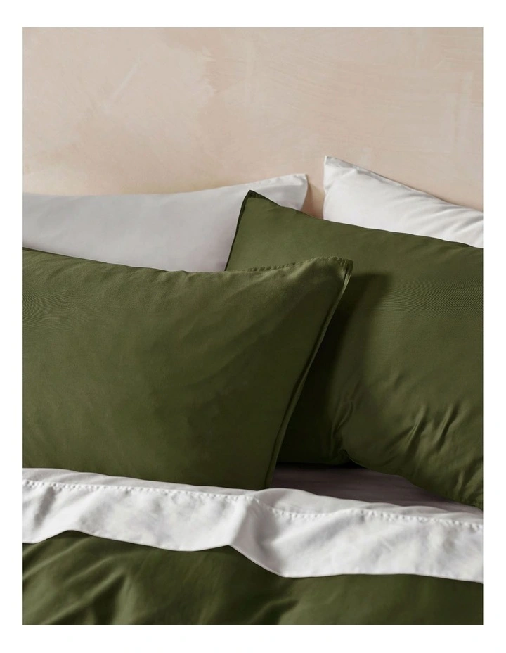 Surf Wash 400TC Cotton Sateen Quilt Cover Set in Fern image 3