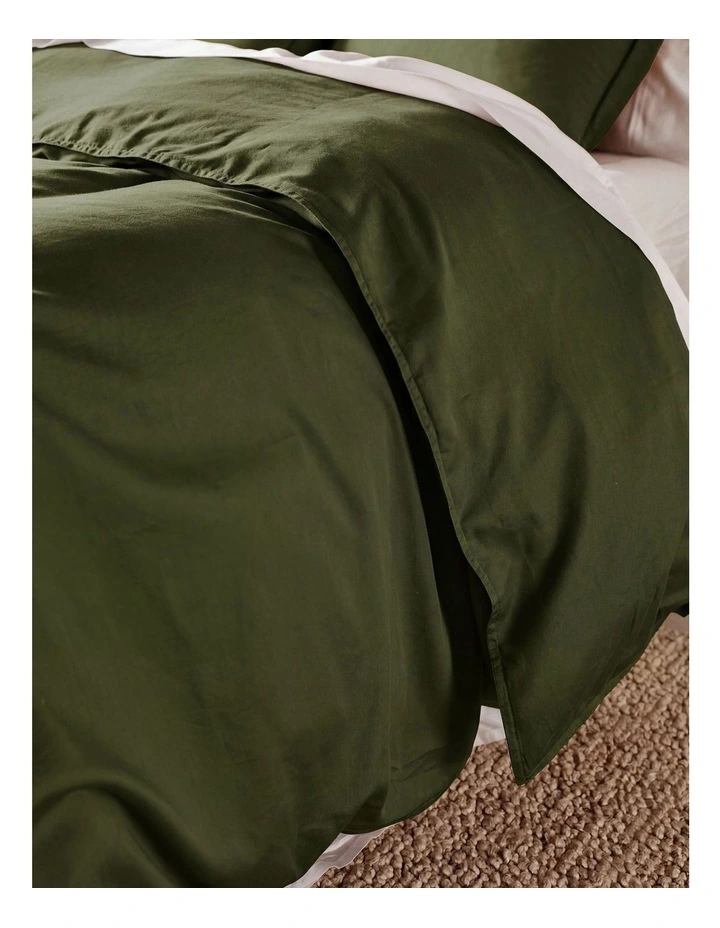 Surf Wash 400TC Cotton Sateen Quilt Cover Set in Fern image 4