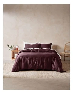 Surf Wash 400TC Cotton Sateen Quilt Cover Set in Plum