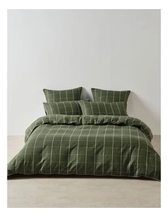 Atrium Cotton Quilt Cover Set in Forest