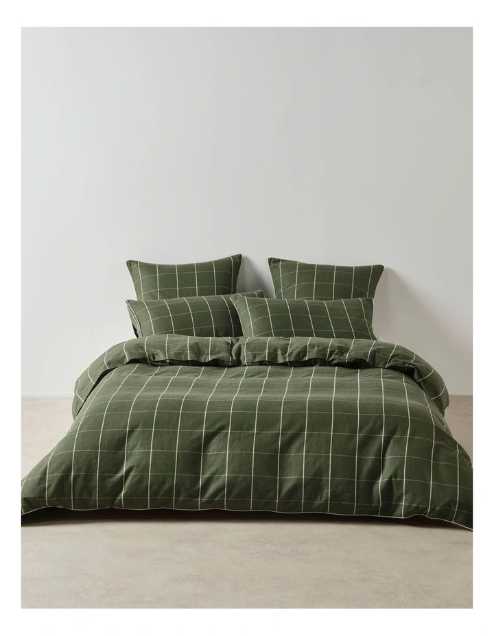 Atrium Cotton Quilt Cover Set in Forest image 1