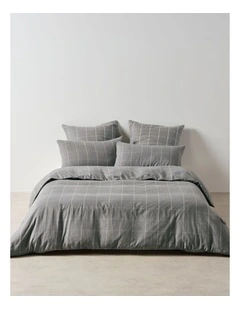 Atrium Cotton Quilt Cover Set in Shadow