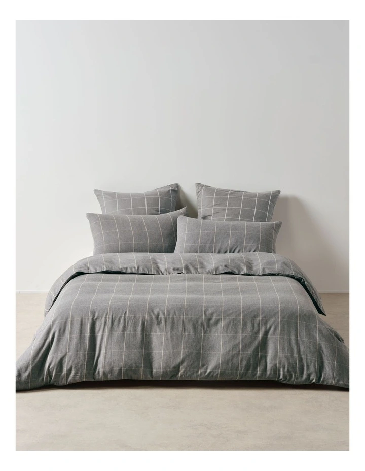 Atrium Cotton Quilt Cover Set in Shadow image 1