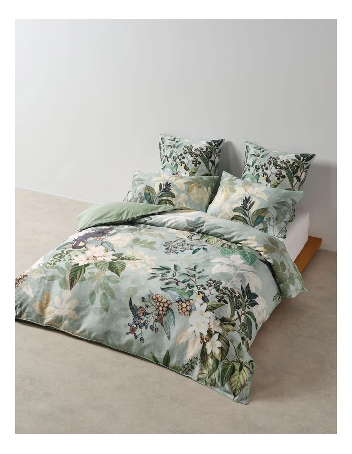 Blair Cotton Quilt Cover Set in Jade image 1