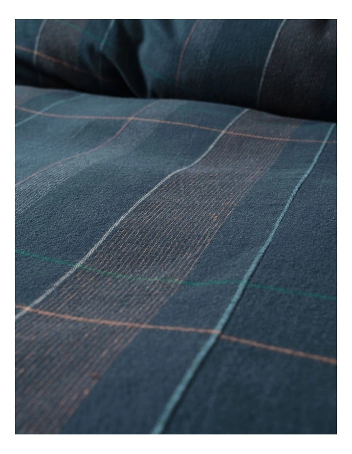 Douglas Brushed Cotton Quilt Cover Set in Navy image 3