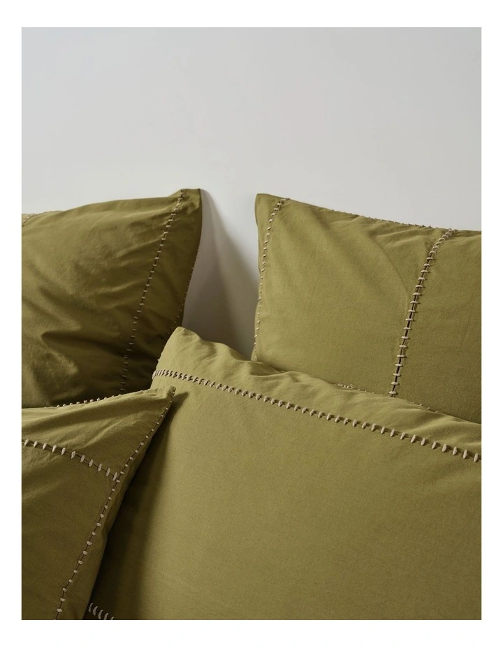 Jerome Washed Cotton Quilt Cover Set in Olive image 4