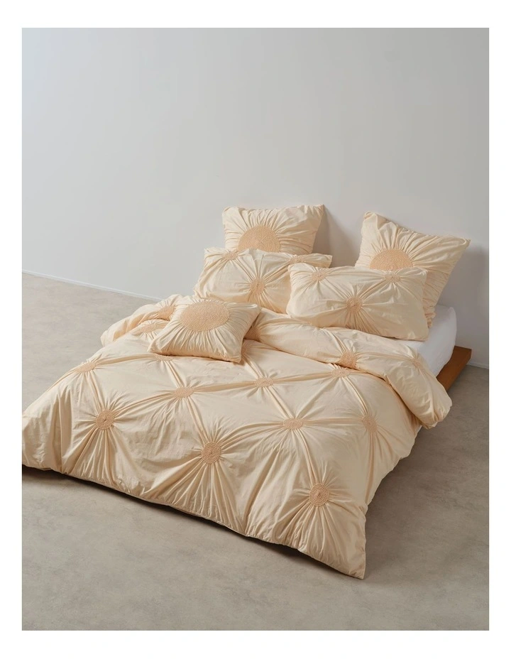Claudia Cotton Percale Quilt Cover Set in Peach image 1