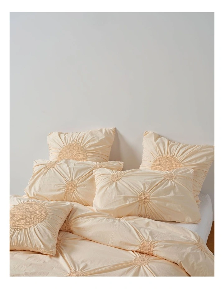 Claudia Cotton Percale Quilt Cover Set in Peach image 3