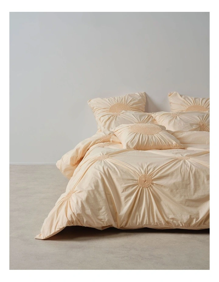 Claudia Cotton Percale Quilt Cover Set in Peach image 4