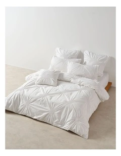 Claudia Cotton Quilt Cover Set in White