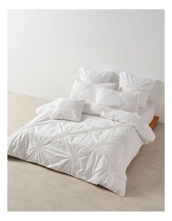 Claudia Cotton Quilt Cover Set in White image 1