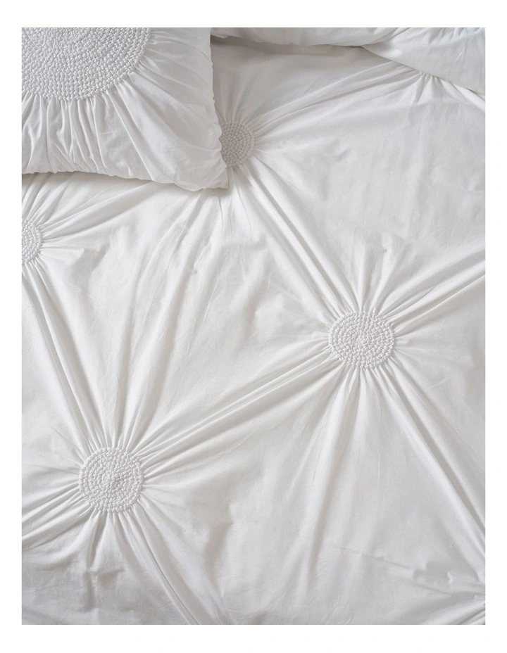 Claudia Cotton Quilt Cover Set in White image 2