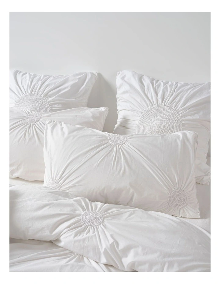 Claudia Cotton Quilt Cover Set in White image 3