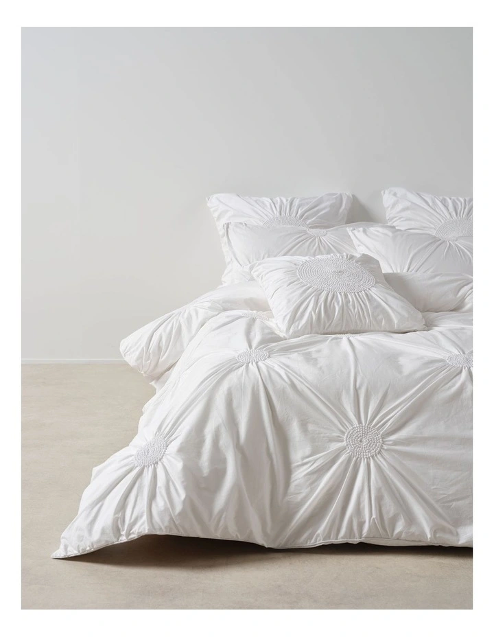 Claudia Cotton Quilt Cover Set in White image 4