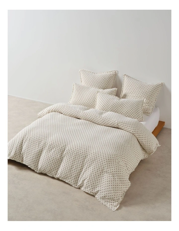 Eloise Cotton Quilt Cover Set in Chilli image 1