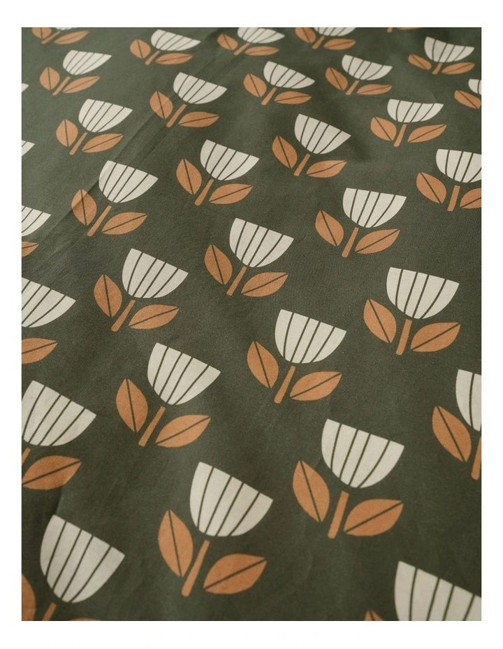 Annika Washed Cotton Quilt Cover Set in Forest image 2