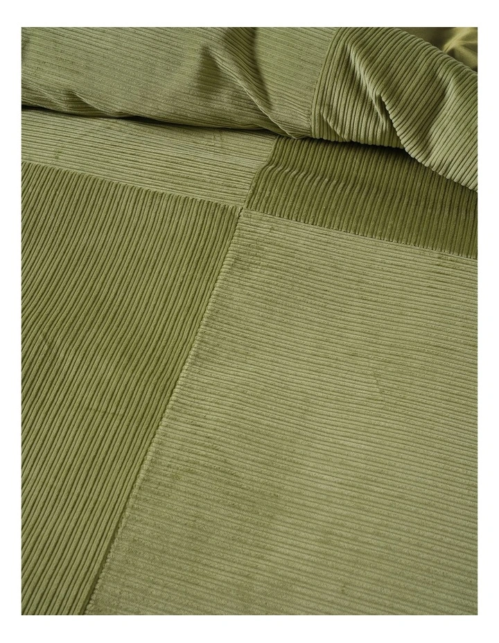 Tait Cotton Corduroy Quilt Cover Set in Basil image 2