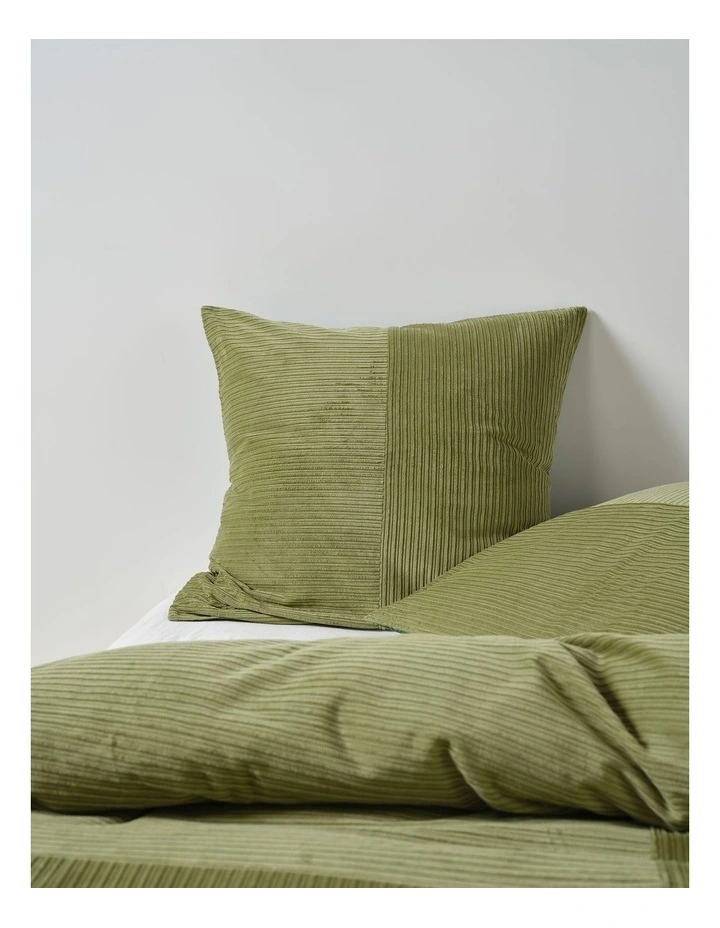 Tait Cotton Corduroy Quilt Cover Set in Basil image 6