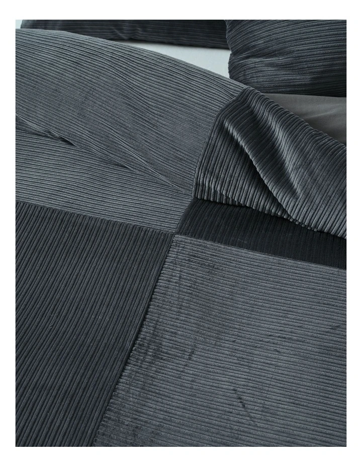 Tait Cotton Corduroy Quilt Cover Set in Bluestone image 2