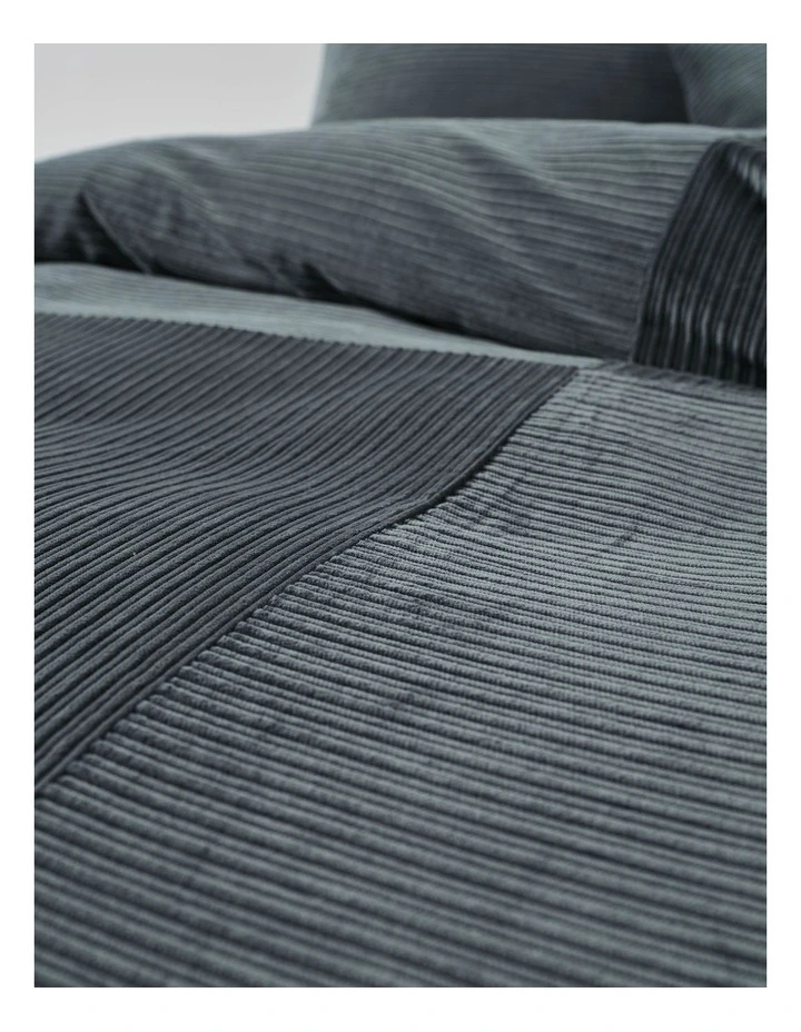Tait Cotton Corduroy Quilt Cover Set in Bluestone image 3
