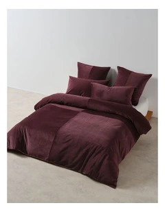 Tait Cotton Corduroy Quilt Cover Set in Plum