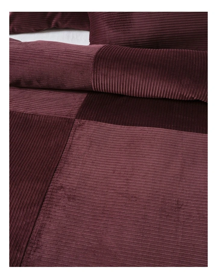 Tait Cotton Corduroy Quilt Cover Set in Plum image 2