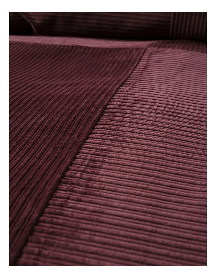 Tait Cotton Corduroy Quilt Cover Set in Plum image 3