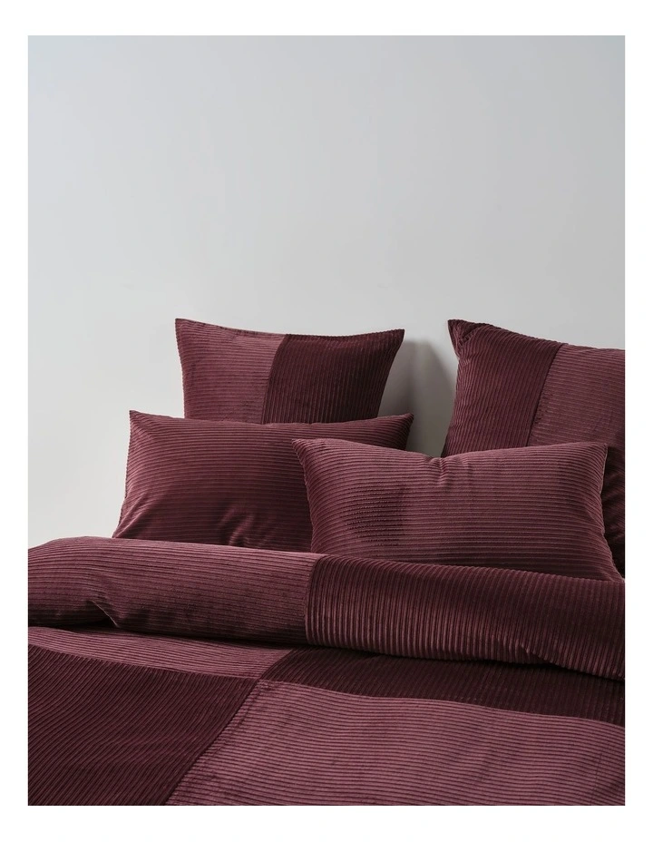 Tait Cotton Corduroy Quilt Cover Set in Plum image 4