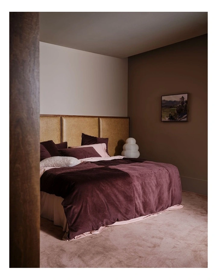 Tait Cotton Corduroy Quilt Cover Set in Plum image 7