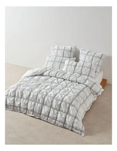 Mireya Cotton Quilt Cover Set in Snow