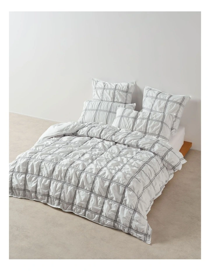 Mireya Cotton Quilt Cover Set in Snow image 1
