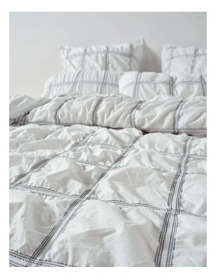 Mireya Cotton Quilt Cover Set in Snow image 3