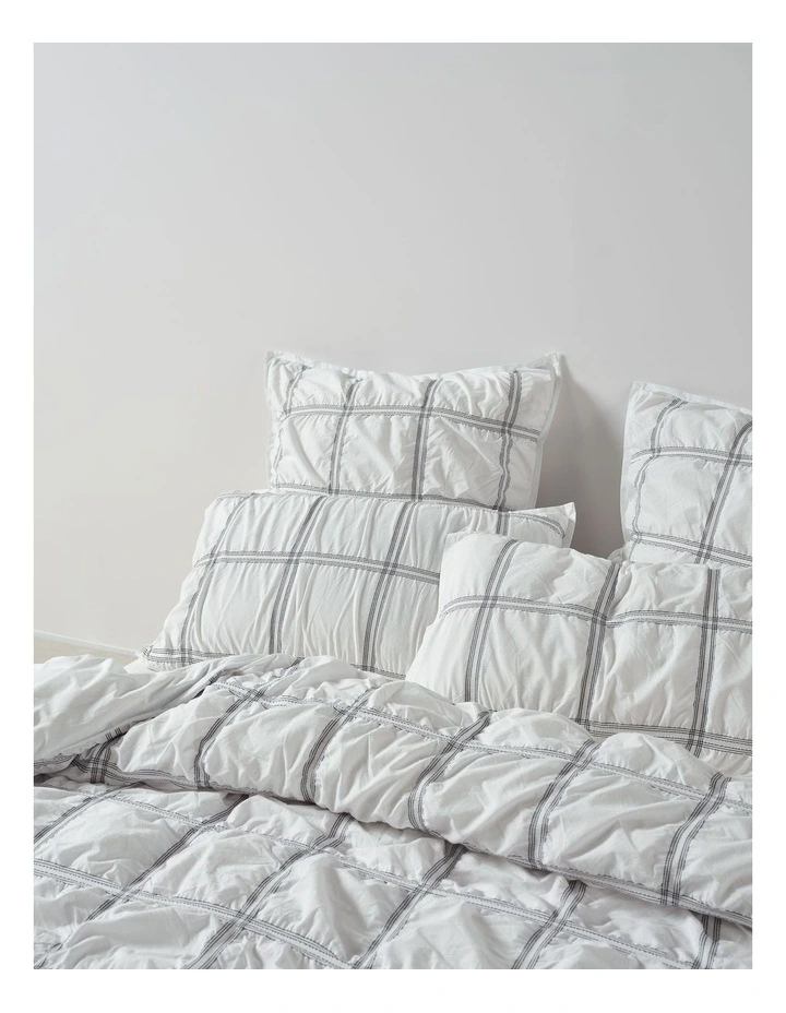 Mireya Cotton Quilt Cover Set in Snow image 4