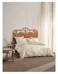 400TC Bamboo Cotton Nara Quilt Cover Set in Natural
