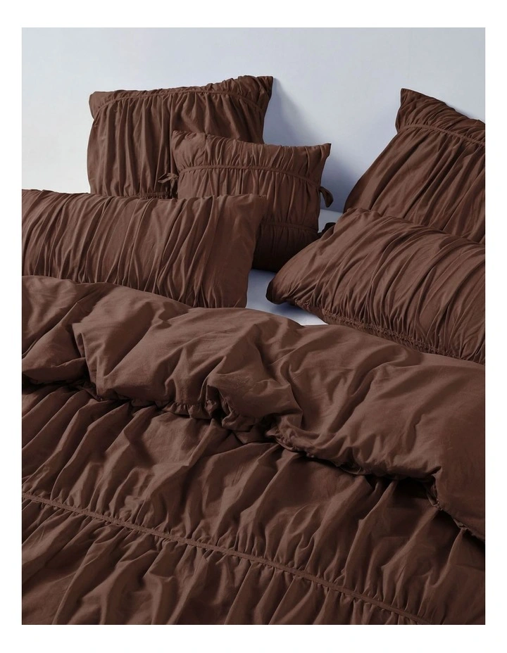 Layla Quilt Cover Set In Chocolate image 3