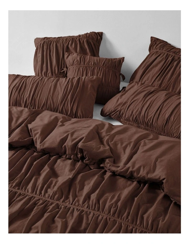 Layla Quilt Cover Set In Chocolate image 3
