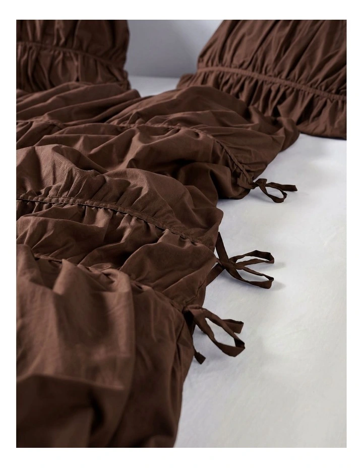 Layla Quilt Cover Set In Chocolate image 4