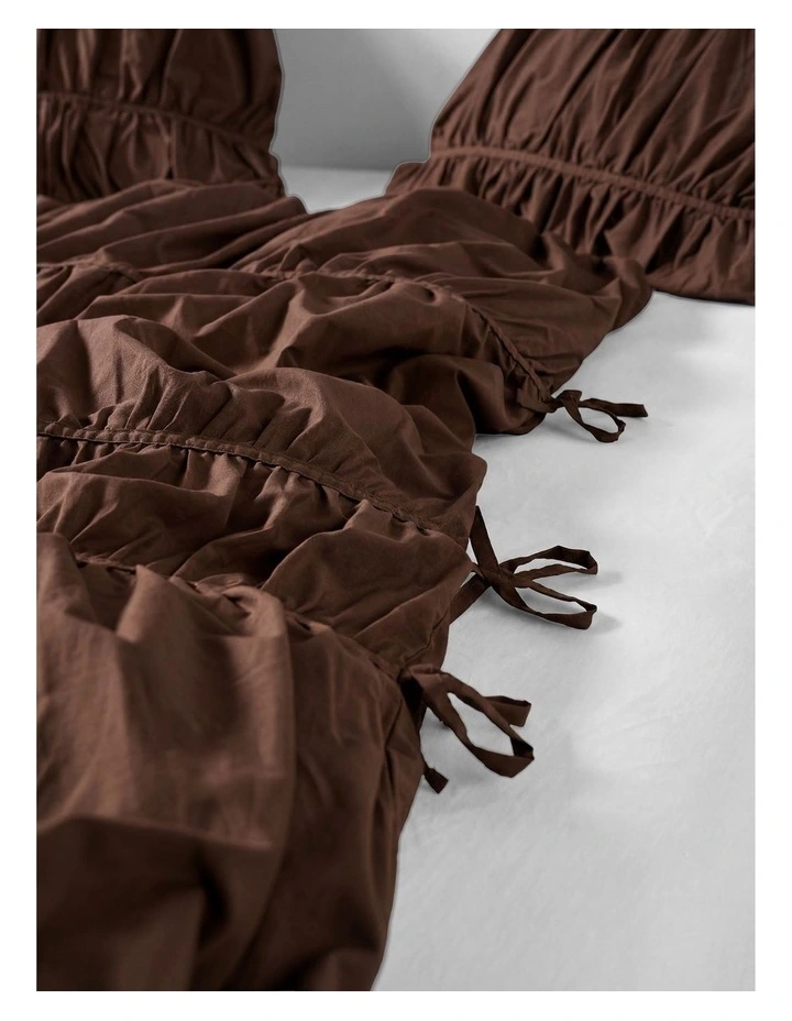 Layla Quilt Cover Set In Chocolate image 4