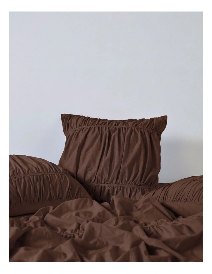 Layla Quilt Cover Set In Chocolate image 5