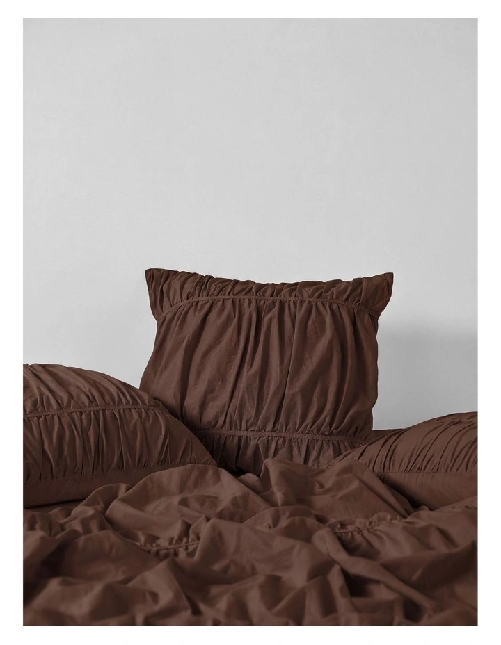 Layla Quilt Cover Set In Chocolate image 5