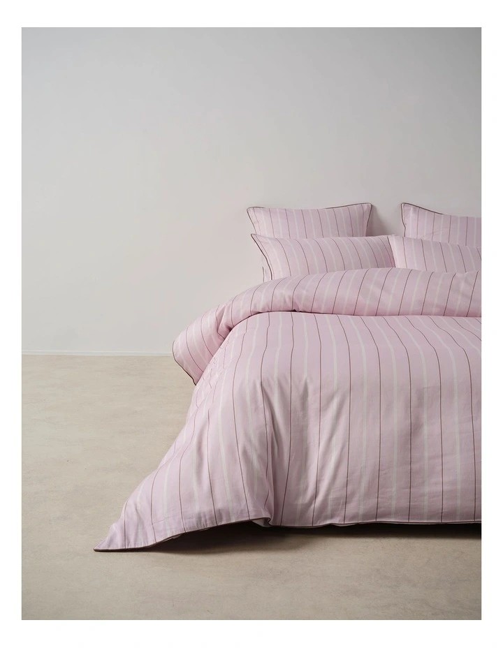 Monday Stripe Cotton Sateen Quilt Cover Set In Lilac image 3