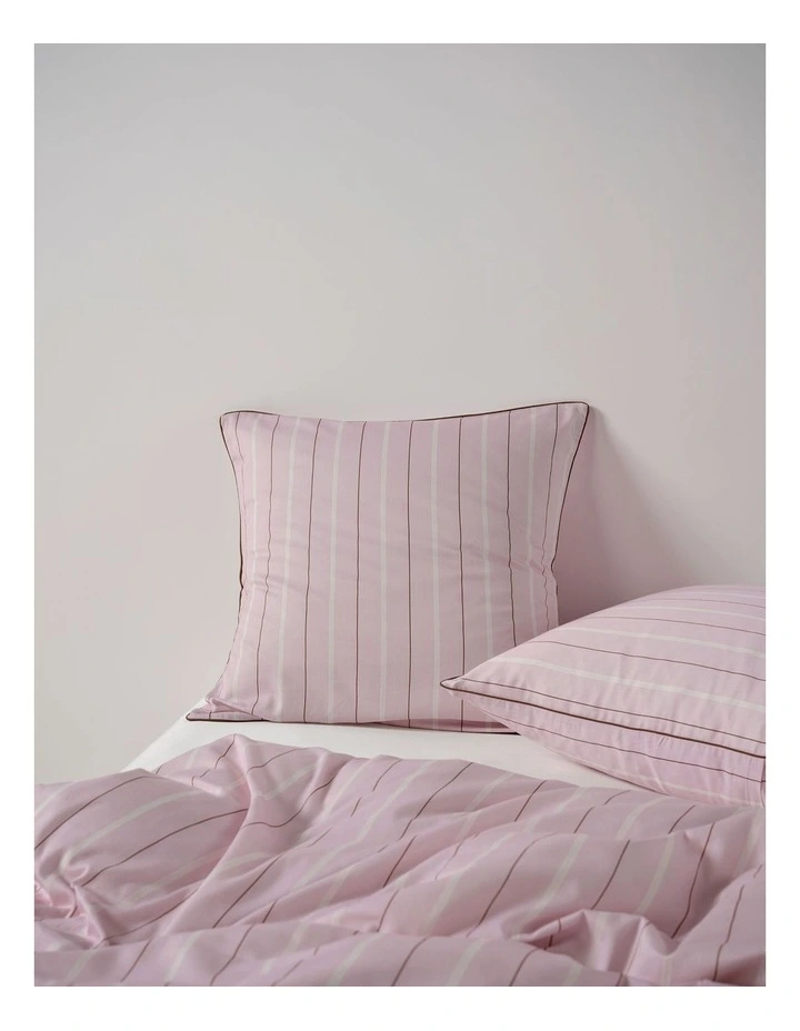 Monday Stripe Cotton Sateen Quilt Cover Set In Lilac image 4