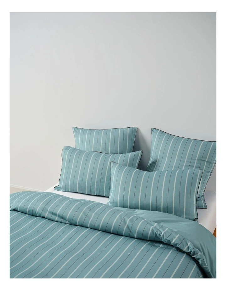 Monday Stripe Cotton Sateen Quilt Cover Set In Reef image 2